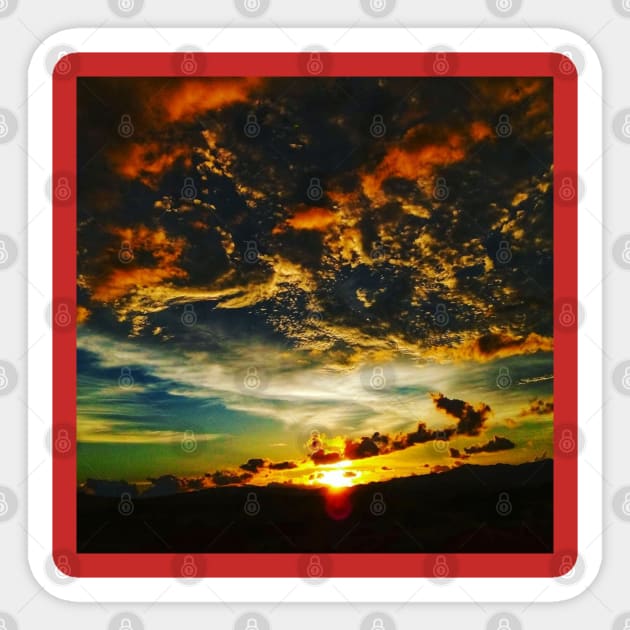 the beautiful sunset view from my garden Sticker by hypocrite human